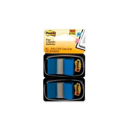 3M Post-it Flags, 1" Wide, Blue, 50 Flags/Dispenser, 2 Dispensers/Pack 680BE2